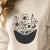 Minimalist Flower Pouch SVG Vector A vector graphic design featuring a decorative flower pocket with clean lines and minimal embellishments.