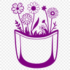 Stylized Flower Pocket Design A stylized illustration of a flower-shaped pocket, designed as a vector graphic for digital use.