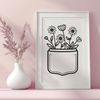 Wild Flower Pocket Design SVG A delicate floral design featuring a wild flower pocket motif in vector format.