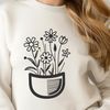 An intricate floral pattern featuring a stylized wildflower in a pocket design, suitable for vector-based applications.