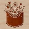 Decorative Flower Pocket Design Vector illustration of a decorative flower pocket design.