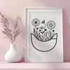 Floral Pocket Design SVG File Illustrated floral pattern featuring a stylized flower in a pocket design, suitable for digital cutting and crafting.