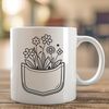 Wildflower Pocket Design Illustration A detailed illustration of a wild flower in a decorative pocket design.