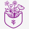 SVG Floral Pattern Clip Art A colorful illustration of a floral pocket with intricate details.