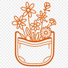 Beautiful Floral Pocket Clip Art An SVG clip art image showcasing a detailed flower pattern in a pocket shape suitable for various digital designs.