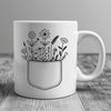 A delicate floral design featuring a stylized flower pattern in a pocket shape.