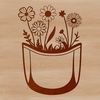Free Vector Floral Pocket Clip Art An intricate floral design in the shape of a pocket, ideal for use as a stencil or template.