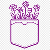 Beautiful Botanical Pocket Clipart A detailed illustration of a flower pocket, suitable for digital design.