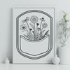 Beautiful Wildflower Pocket Design Vector illustration of a wild flower pocket design.