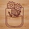 Wildflower Pattern Clip Art A detailed vector illustration of a flower pocket, suitable for cutting machines like Cricut or commercial design projects.
