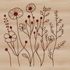 Beautiful Botanical Garden Scene A colorful illustration of a wild flower in a garden setting.
