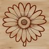 Geometric Daisy Outline Clip Art A minimalist design featuring a daisy composed of geometric shapes in black outline, suitable for commercial or personal use.
