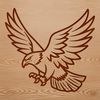 Free Vector Eagle Clip Art Design A majestic eagle in flight, with spread wings and a sharp beak.