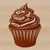 Customizable Cupcake Design An editable vector design featuring a stylized cupcake, ideal for customizing in graphics software.