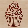 Digital Dessert Decoration A digital illustration of a cupcake with colorful frosting and sprinkles.