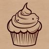 Sweet Baking Clip Art A colorful cupcake with frosting and sprinkles, ideal for food illustrations and vector designs.