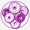 Colorful Donut Illustration Design A vector graphic design of a tasty dessert featuring a glazed donut with colorful toppings.