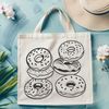 Beautiful Donut Illustration A digital illustration of a circular donut with frosting and sprinkles.