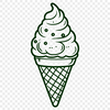A colorful illustration of a single serving of creamy ice cream in a cone.