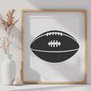 Sport Ball Graphic Design An illustration of a football in the style of American sport, with a white background.
