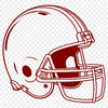 A stylized illustration of a football helmet, featuring the iconic shape of an American Football.
