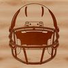 American Sports Emblem American football icon featuring a stylized helmet with face mask.
