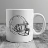Football Helmet Clip Art A stylized illustration of a football helmet with a football in the center, featuring laces and details.