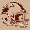 Football Helmet Vector Art A stylized illustration of a football helmet with the American football in place, vector graphic.