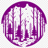 Dense Forest Silhouette A dense forest with trees in various stages of growth, suitable for vector design and cutting machine projects.