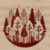 Vector Graphic Woodland Scene A detailed illustration of a dense forest with multiple trees and foliage, created as a vector graphic.