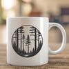 Lush Woodland Landscape A lush forest landscape with a variety of trees and foliage.