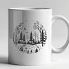 Lush Forest Landscape SVG Graphic A stylized vector graphic of a lush forest landscape featuring multiple tree types.