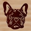 Free Vector French Bulldog Head Illustration A digital rendering of a French Bulldog's facial features, ideal for clip art projects and commercial use.