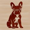 Frenchie in a Relaxed Pose A digital illustration of a sitting French Bulldog breed.