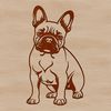 Relaxed Frenchie Vector Image A vector illustration of a relaxed French Bulldog sitting on its haunches, suitable for use in digital designs and crafts.