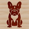 A vector illustration of a French Bulldog sitting in a relaxed pose.