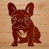 French Bulldog SVG Illustration Free Download A digital drawing of a French Bulldog in a seated position as a free-standing graphic.