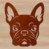 Adorable French Bulldog Head Illustration A high-quality illustration of a French Bulldog's head from the front, suitable for personal or commercial projects.