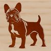 Beautiful Standing Dog Clip Art A stylized illustration of a standing French Bulldog.