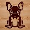 Adorable Sitting French Bulldog Clip Art A sitting French Bulldog breed animal in a digital format.