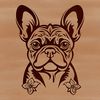 Floral French Bulldog Illustration An illustration of a French Bulldog's head with intricate floral patterns, suitable for digital crafting projects.