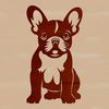 Close-up illustration of a sitting French Bulldog, vector graphics for pet owners and designers.