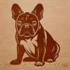 Free Cartoon French Bulldog Image A sitting French bulldog in a cartoon style.