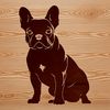 Friendly French Bulldog Silhouette A detailed illustration of a French Bulldog sitting in a relaxed pose.
