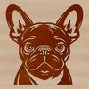 Cute Dog Head Vector Art A vector illustration of a French Bulldog's head with distinctive features.