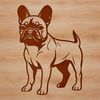 Vector illustration of a French Bulldog standing on its hind legs.