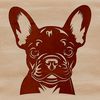 Simple French Bull Dog Outline Vector An isolated image of a French Bulldog in simple, bold lines, ideal for cutting machine templates.