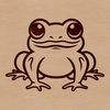 Playful Line Art Frog Simple line drawing of a cute frog in a playful pose.