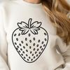 Strawberry SVG Design Element A digital illustration of a single strawberry, suitable for vector art and graphic design projects.