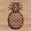 A stylized illustration of a pineapple fruit, suitable for use in graphic design and digital art projects.